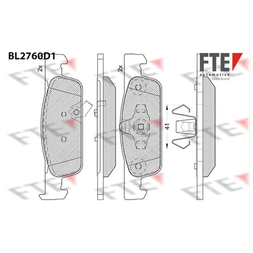 Sada brzdových platničiek kotúčovej brzdy FTE 9011095