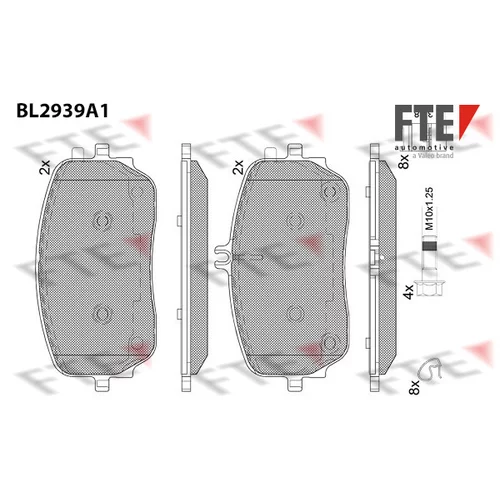 Sada brzdových platničiek kotúčovej brzdy FTE 9011183