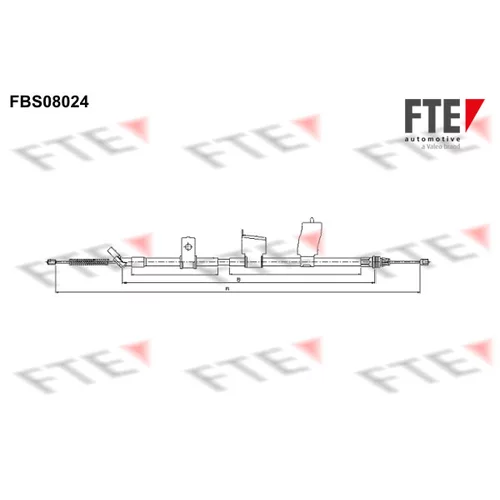 Ťažné lanko parkovacej brzdy FTE FBS08024