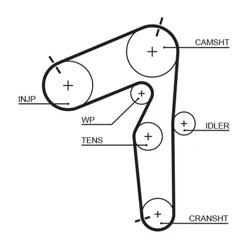 Sada ozubeného remeňa GATES K035462XS - obr. 1