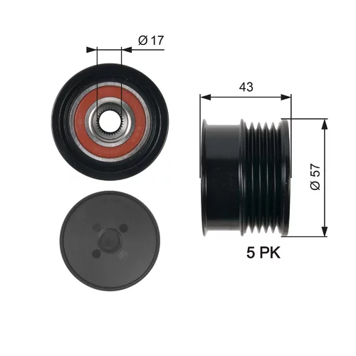 Voľnobežka alternátora GATES OAP7088