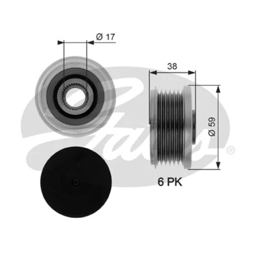 Voľnobežka alternátora GATES OAP7282