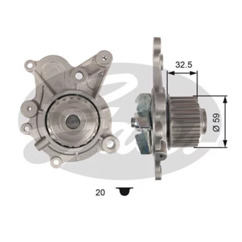 Vodné čerpadlo, chladenie motora GATES WP0096