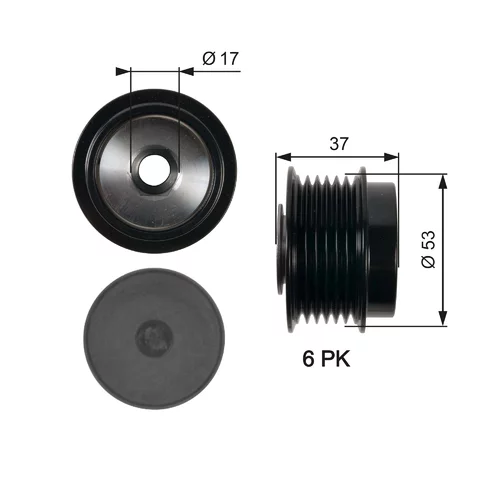 Voľnobežka alternátora GATES OAP7015