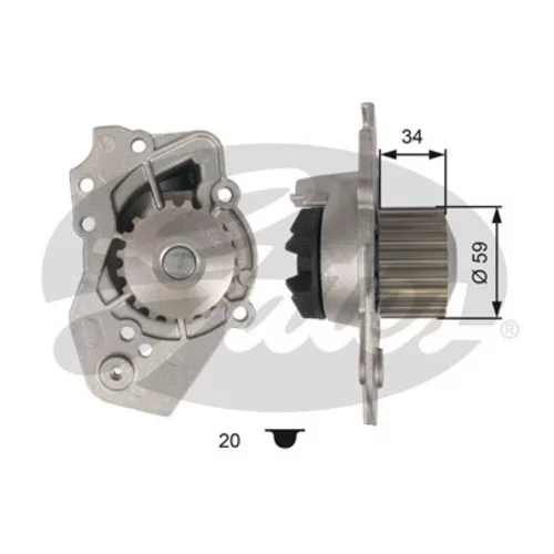 Vodné čerpadlo, chladenie motora GATES WP0007