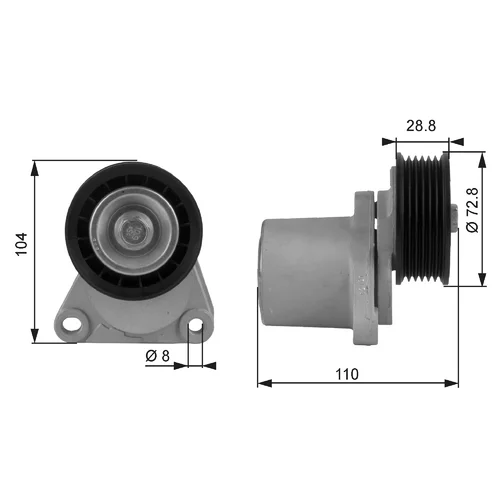 Ozubený klinový remeň - Sada GATES K106PK2228 - obr. 1