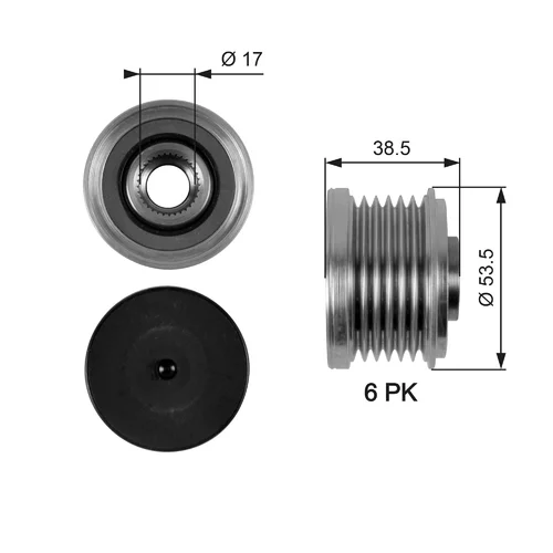 Voľnobežka alternátora GATES OAP7055