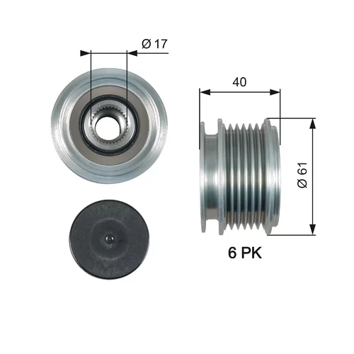 Voľnobežka alternátora GATES OAP7013