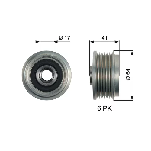 Voľnobežka alternátora GATES OAP7161