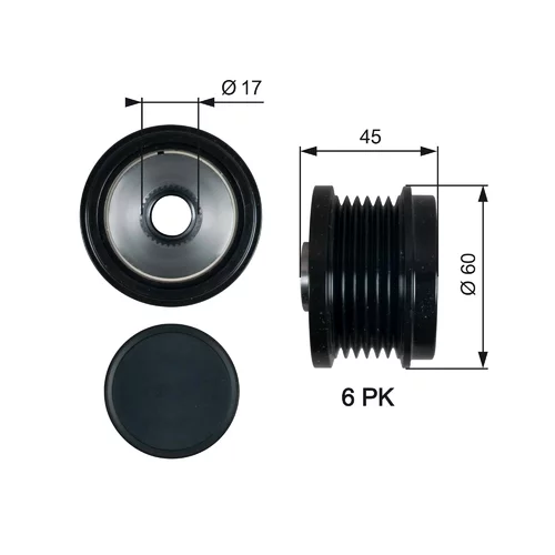 Voľnobežka alternátora GATES OAP7155