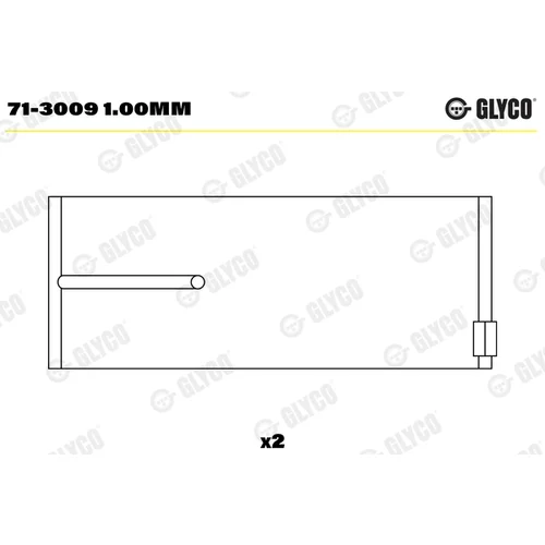 Ojničné ložisko GLYCO 71-3009 1.00mm