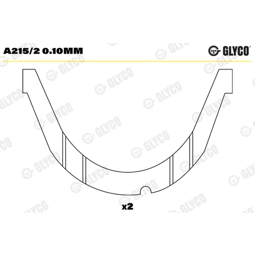 Vymedzovacia podložka pre kľukový hriadeľ GLYCO A215/2 0.10mm