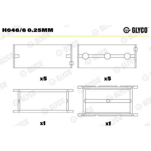 Ložisko kľukového hriadeľa GLYCO H046/6 0.25mm