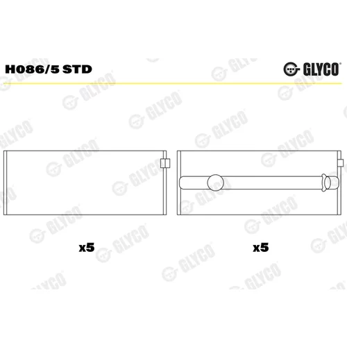 Ložisko kľukového hriadeľa GLYCO H086/5 STD