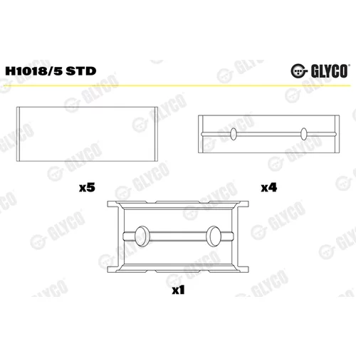 Ložisko kľukového hriadeľa GLYCO H1018/5 STD