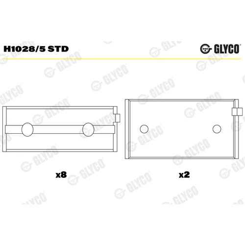 Ložisko kľukového hriadeľa GLYCO H1028/5 STD