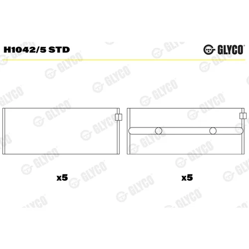 Ložisko kľukového hriadeľa GLYCO H1042/5 STD