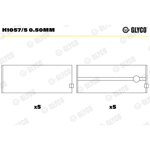 Ložisko kľukového hriadeľa GLYCO H1057/5 0.50mm