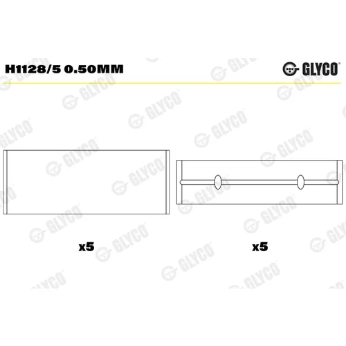 Ložisko kľukového hriadeľa GLYCO H1128/5 0.50MM