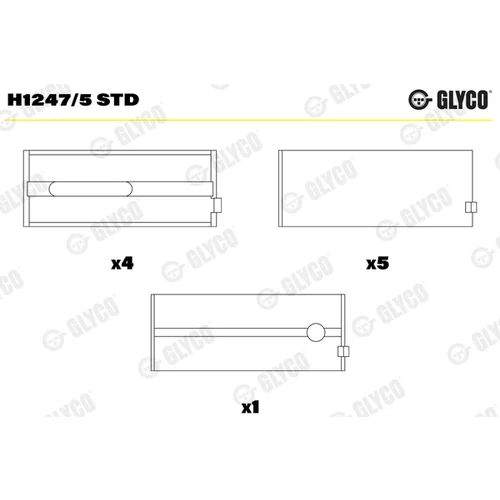 Ložisko kľukového hriadeľa GLYCO H1247/5 STD