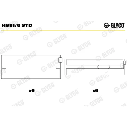 Ložisko kľukového hriadeľa H981/6 STD /GLYCO/