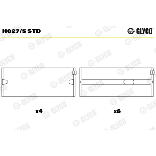 Ložisko kľukového hriadeľa GLYCO H027/5 STD