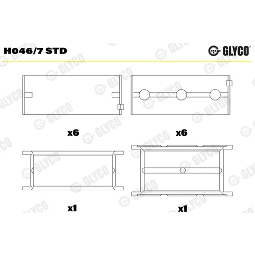 Ložisko kľukového hriadeľa H046/7 STD /GLYCO/