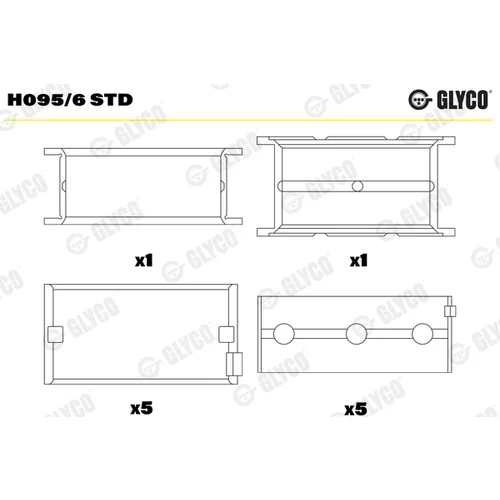 Ložisko kľukového hriadeľa GLYCO H095/6 STD