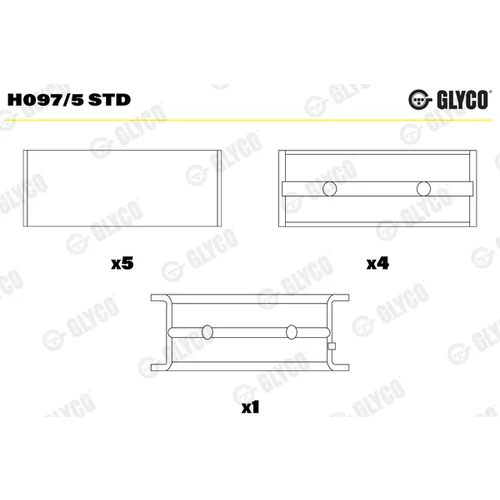 Ložisko kľukového hriadeľa GLYCO H097/5 STD