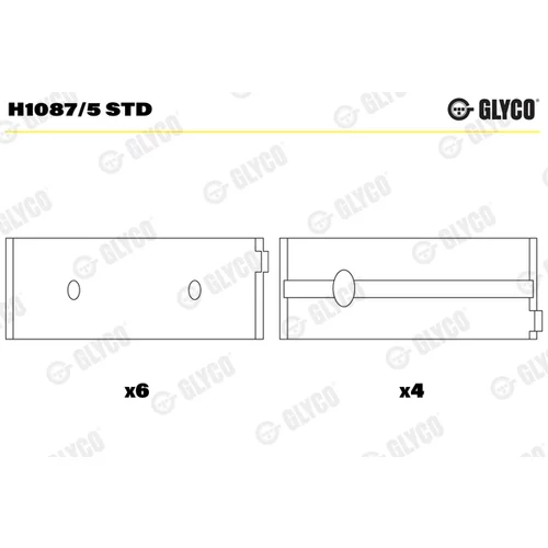 Ložisko kľukového hriadeľa GLYCO H1087/5 STD