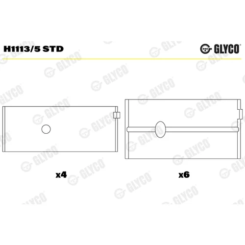 Ložisko kľukového hriadeľa GLYCO H1113/5 STD