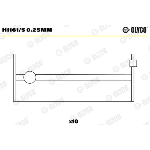 Ložisko kľukového hriadeľa GLYCO H1161/5 0.25mm