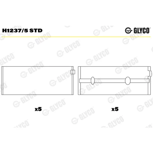 Ložisko kľukového hriadeľa GLYCO H1237/5 STD