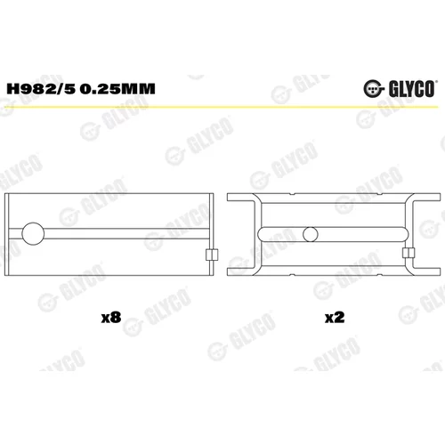 Ložisko kľukového hriadeľa GLYCO H982/5 0.25mm