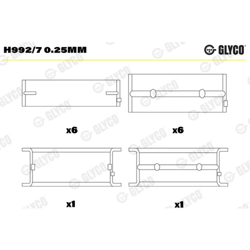 Ložisko kľukového hriadeľa GLYCO H992/7 0.25mm