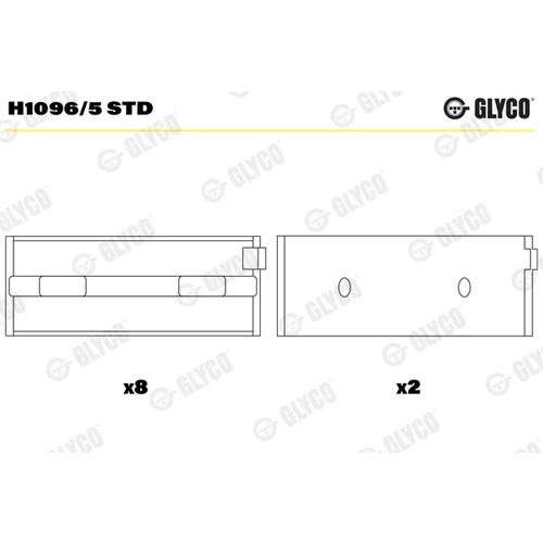 Ložisko kľukového hriadeľa GLYCO H1096/5 STD