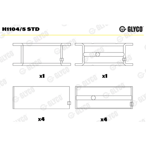 Ložisko kľukového hriadeľa GLYCO H1104/5 STD