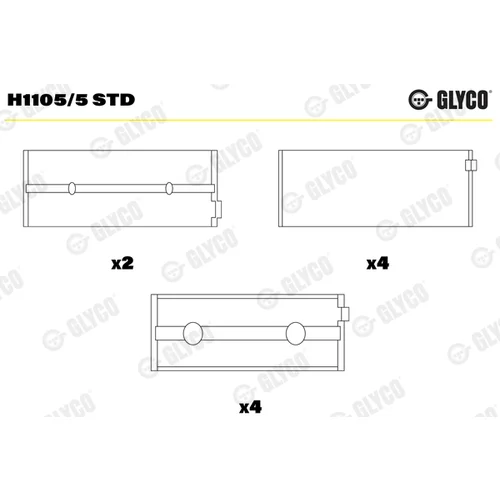 Ložisko kľukového hriadeľa GLYCO H1105/5 STD