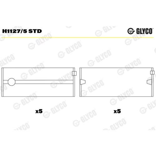 Ložisko kľukového hriadeľa GLYCO H1127/5 STD