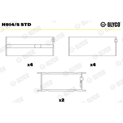 Ložisko kľukového hriadeľa GLYCO H914/5 STD