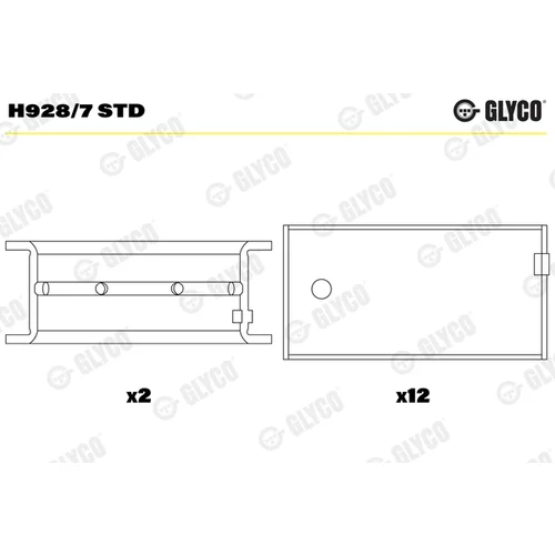 Ložisko kľukového hriadeľa GLYCO H928/7 STD