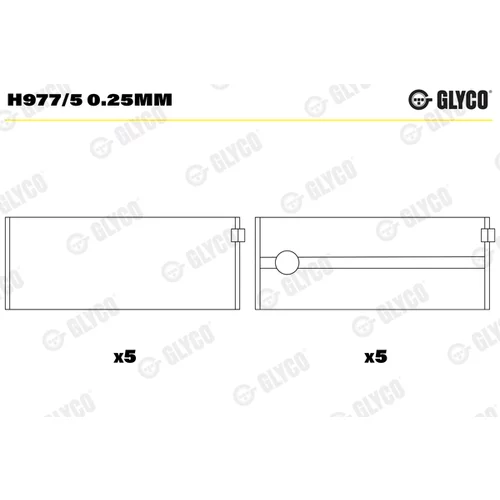 Ložisko kľukového hriadeľa GLYCO H977/5 0.25mm