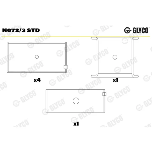 Ložisko vačkového hriadeľa GLYCO N072/3 STD