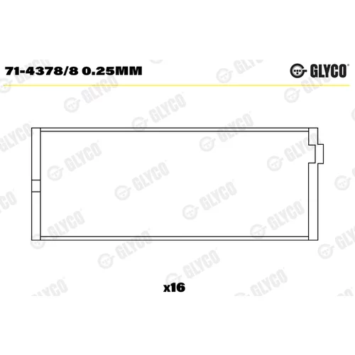 Ojničné ložisko GLYCO 71-4378/8 0.25mm