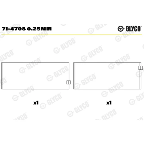 Ojničné ložisko GLYCO 71-4708 0.25mm