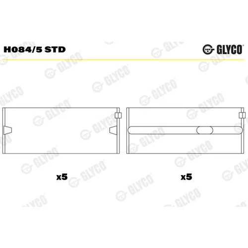 Ložisko kľukového hriadeľa GLYCO H084/5 STD