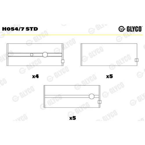 Ložisko kľukového hriadeľa GLYCO H054/7 STD