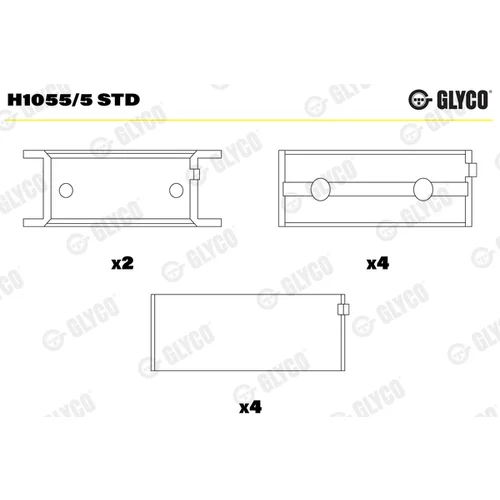 Ložisko kľukového hriadeľa H1055/5 STD /GLYCO/