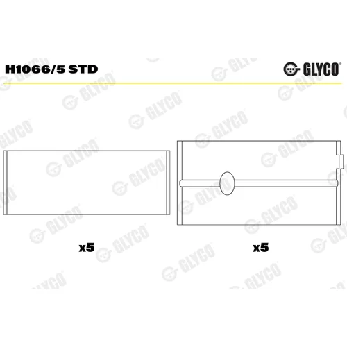 Ložisko kľukového hriadeľa GLYCO H1066/5 STD