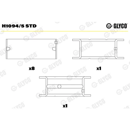 Ložisko kľukového hriadeľa GLYCO H1094/5 STD